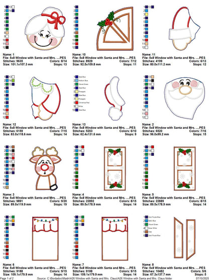 🎄 Santa and Mrs. Claus Window – ITH Project – Machine Embroidery Design