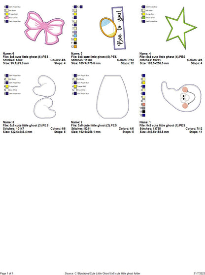 Cute Little Ghost - ITH Project - Machine Embroidery Design