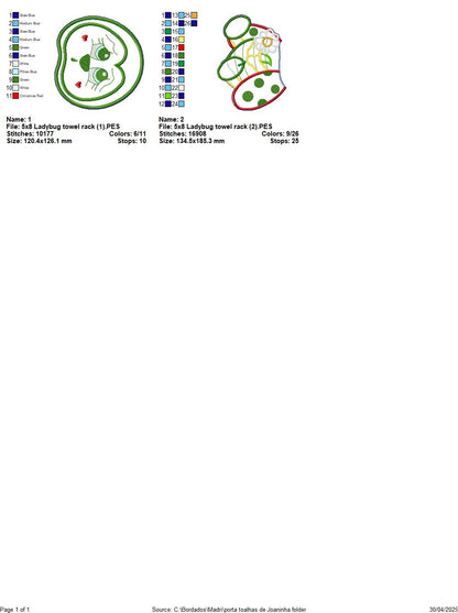 Ladybug Paper Towel Holder Cover - ITH Project - Machine Embroidery Design