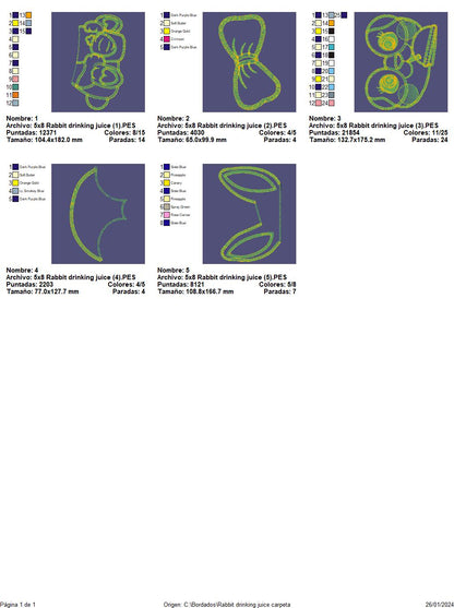 Rabbit Drinking Juice - ITH Project - Machine Embroidery Design