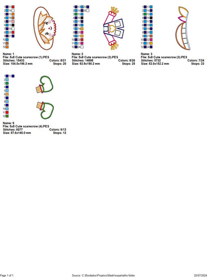 Cute Scarecrow  - ITH Project - Machine Embroidery Design