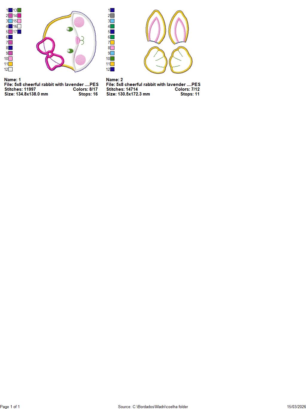 Cheerful Rabbit Bunny Easter Door Banner – ITH Project – Machine Embroidery Design