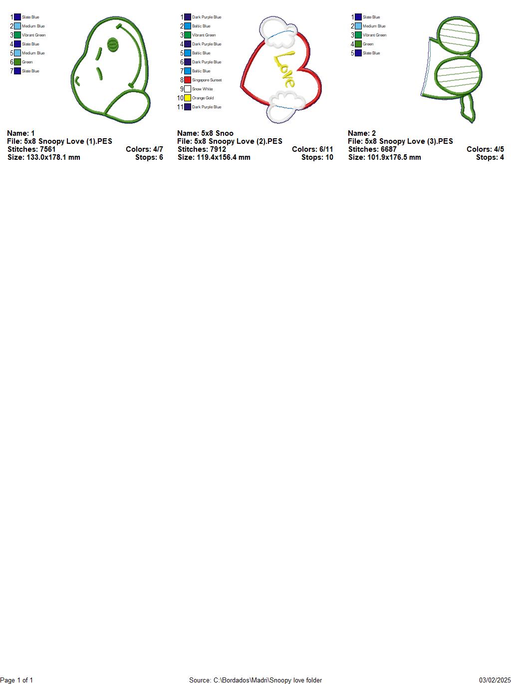 Snoopy Love Valentine's Day - ITH Project - Machine Embroidery Design