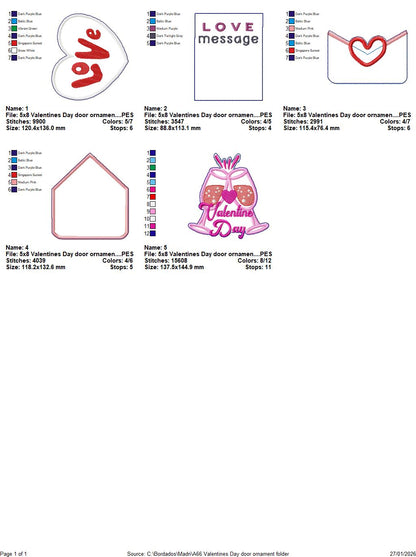 Valentine Love Hanging – ITH Project – Machine Embroidery Design