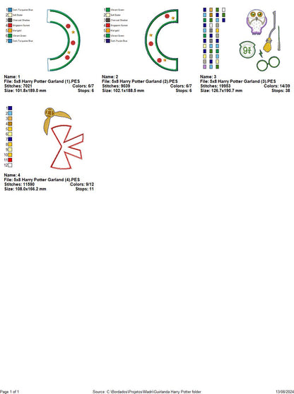 Harry Potter Wreath - ITH Project - Machine Embroidery Design