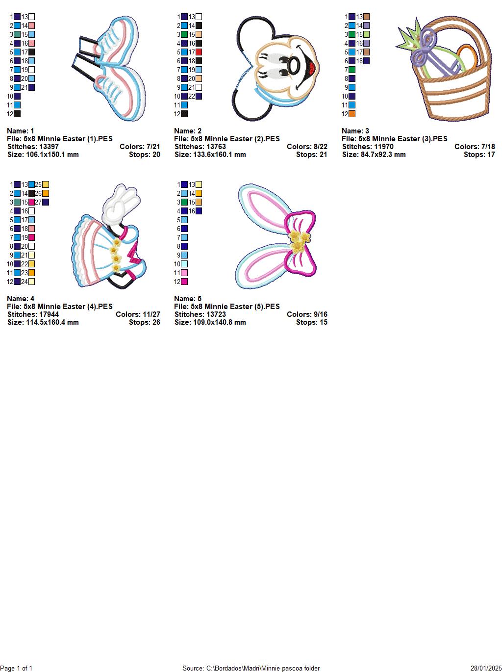 Minnie Easter - ITH Project - Machine Embroidery Design