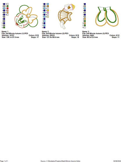 Minnie Autumn - ITH Project - Machine Embroidery Design