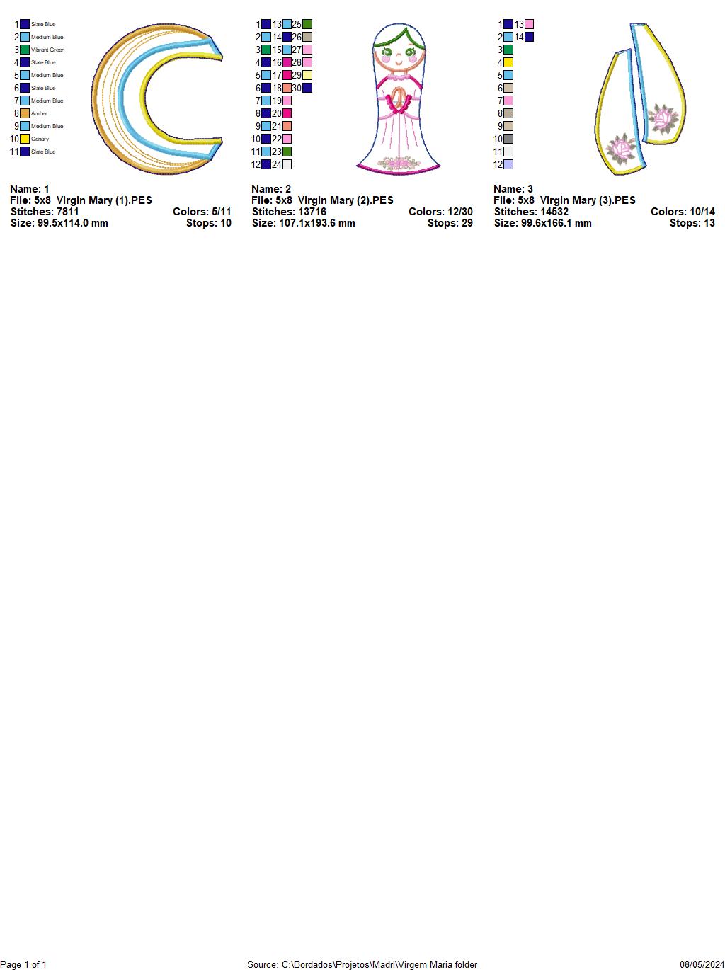 Virgin Mary  - ITH Project - Machine Embroidery Design