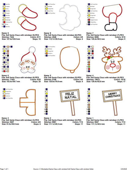 Santa Claus with Reindeer - ITH Project - Machine Embroidery Design