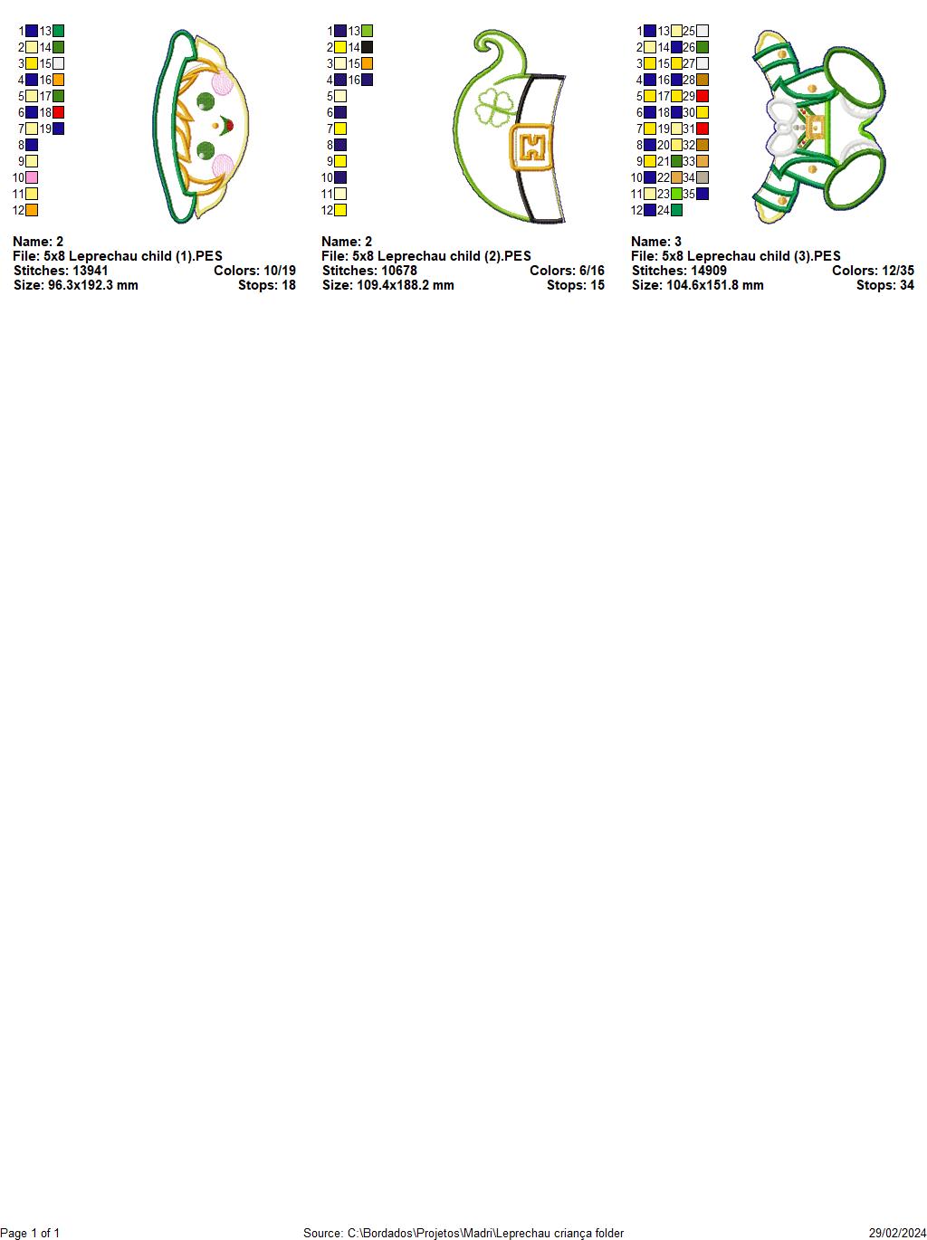 Leprechau Child - ITH Project - Machine Embroidery Design