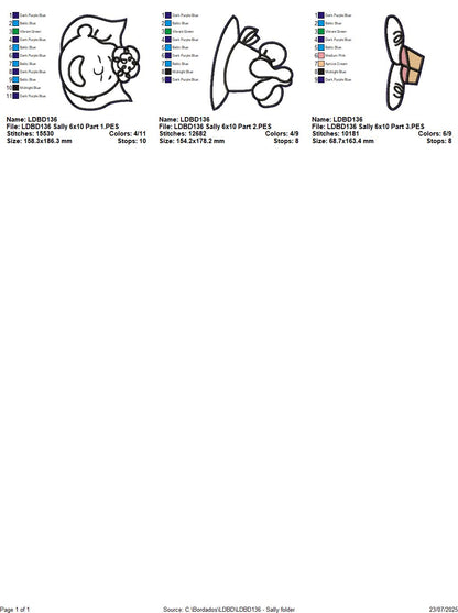 Sally – ITH Project – Machine Embroidery Design