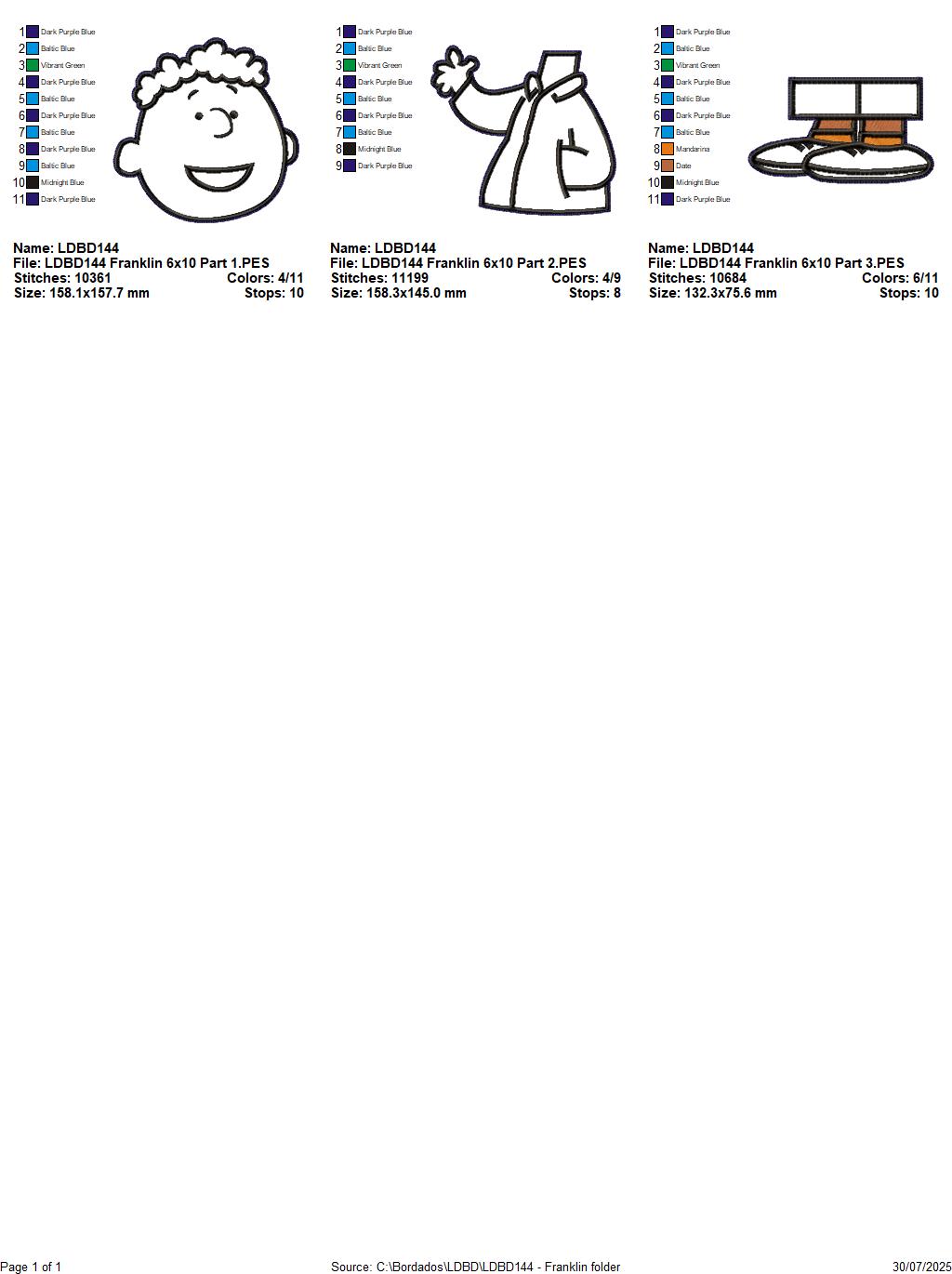 Franklin – ITH Project – Machine Embroidery Design