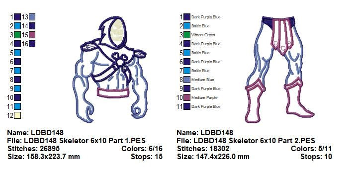 Skeletor – ITH Project – Machine Embroidery Design