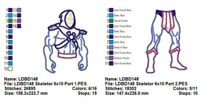 Skeletor – ITH Project – Machine Embroidery Design