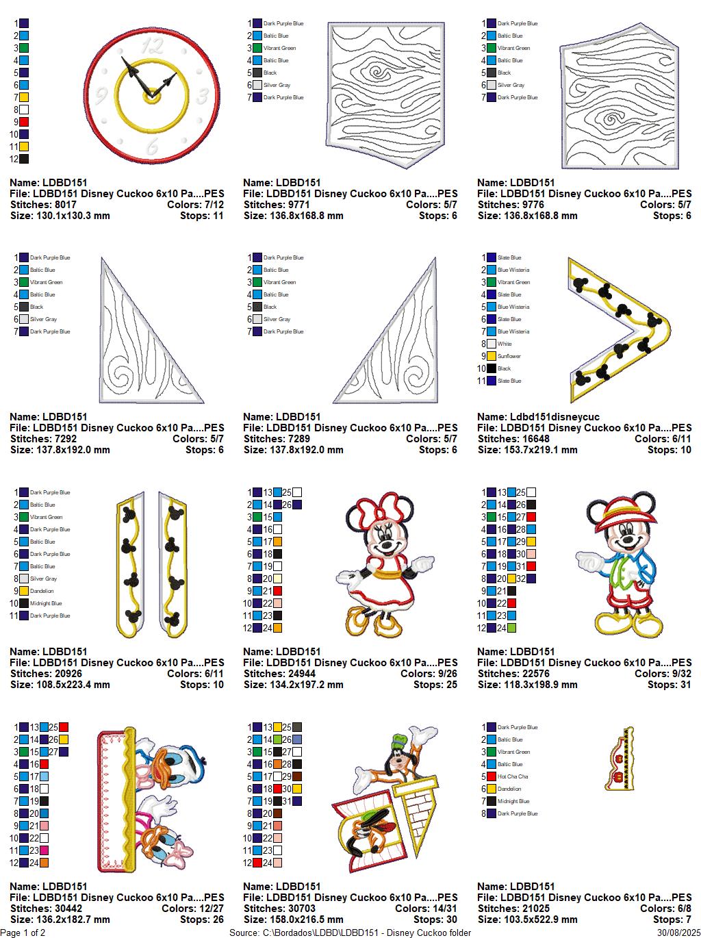 Mickey and Friends Cuckoo Clock – ITH Project – Machine Embroidery Design