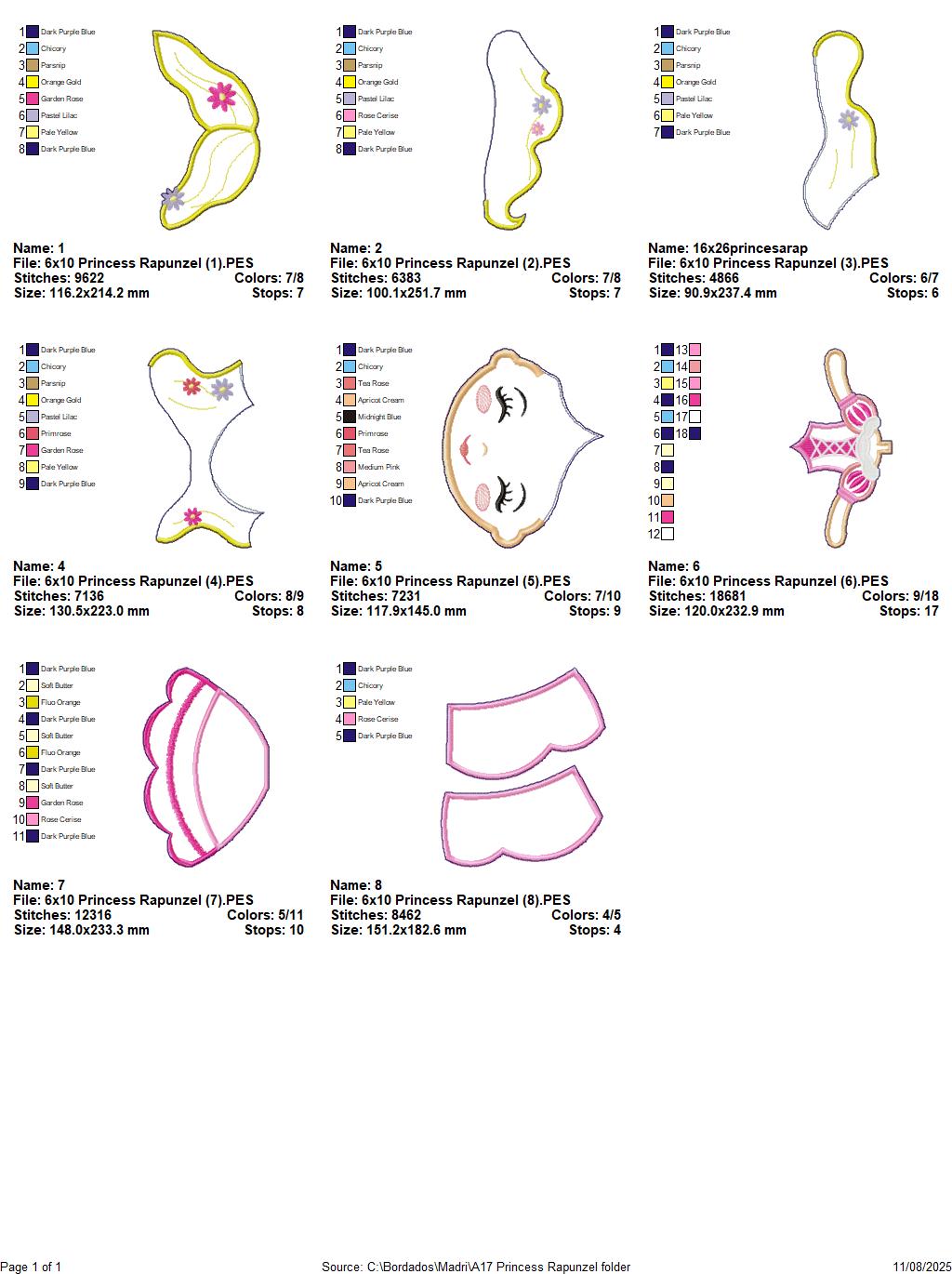 Rapunzel Princess – ITH Project – Machine Embroidery Design