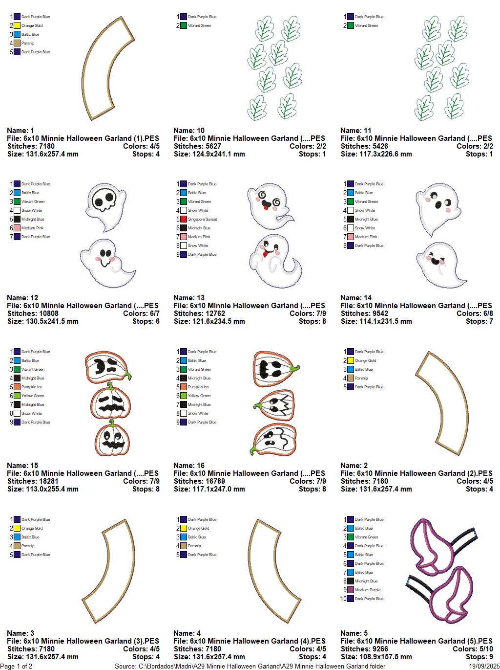 Minnie Halloween Wreath - ITH Project - Machine Embroidery Design