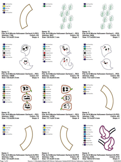 Minnie Halloween Wreath - ITH Project - Machine Embroidery Design