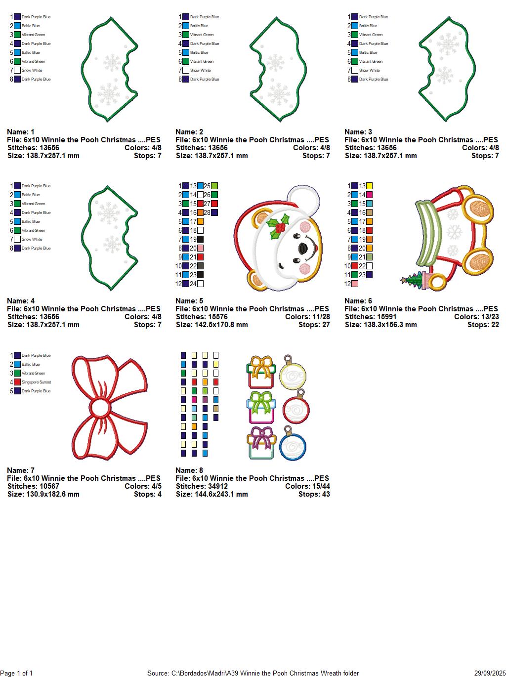 Christmas Bear Wreath – ITH Project – Machine Embroidery Design