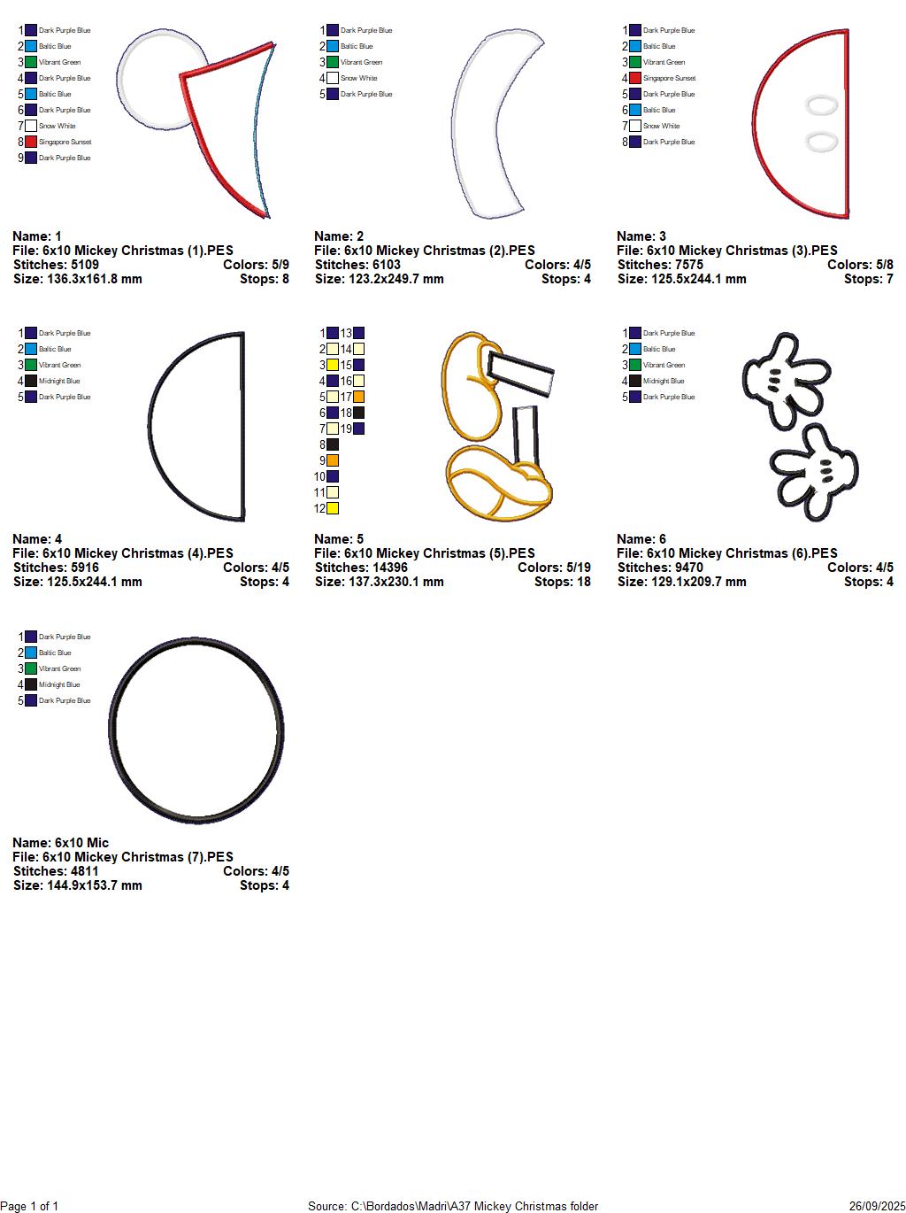 Mickey Christmas Door Hanger – ITH Project – Machine Embroidery Design