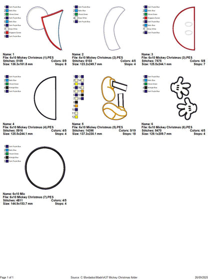 Mickey Christmas Door Hanger – ITH Project – Machine Embroidery Design