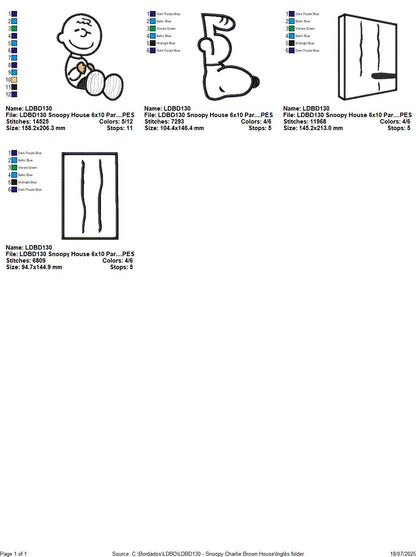 Snoopy and Charlie Brown Doghouse - ITH Project - Machine Embroidery Design