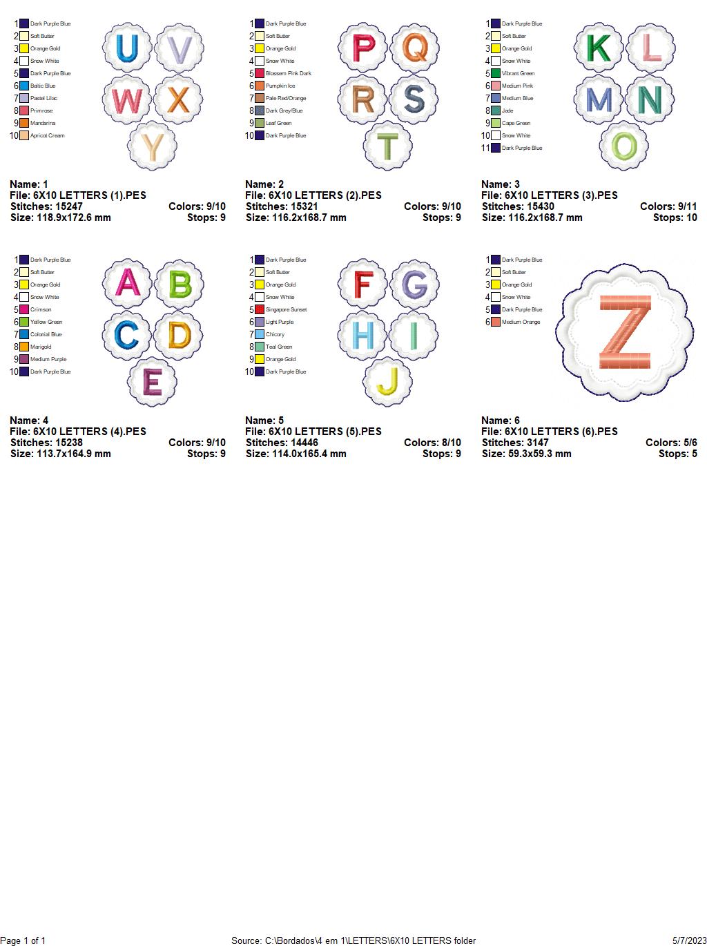 Grandpa's Alphabet - ITH Project - Machine Embroidery Design