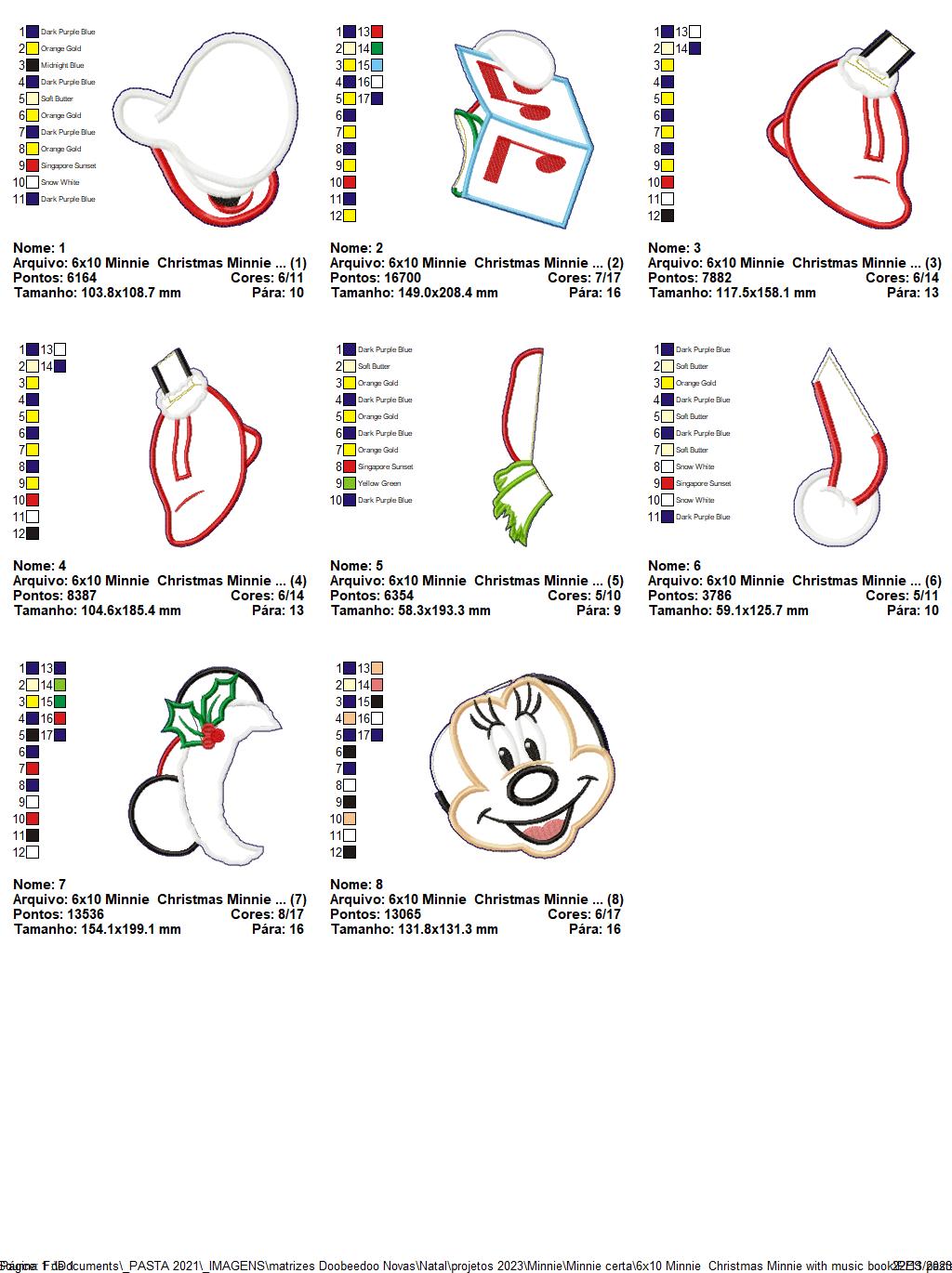 Minnie Christmas with Music Book - ITH Project - Machine Embroidery Design