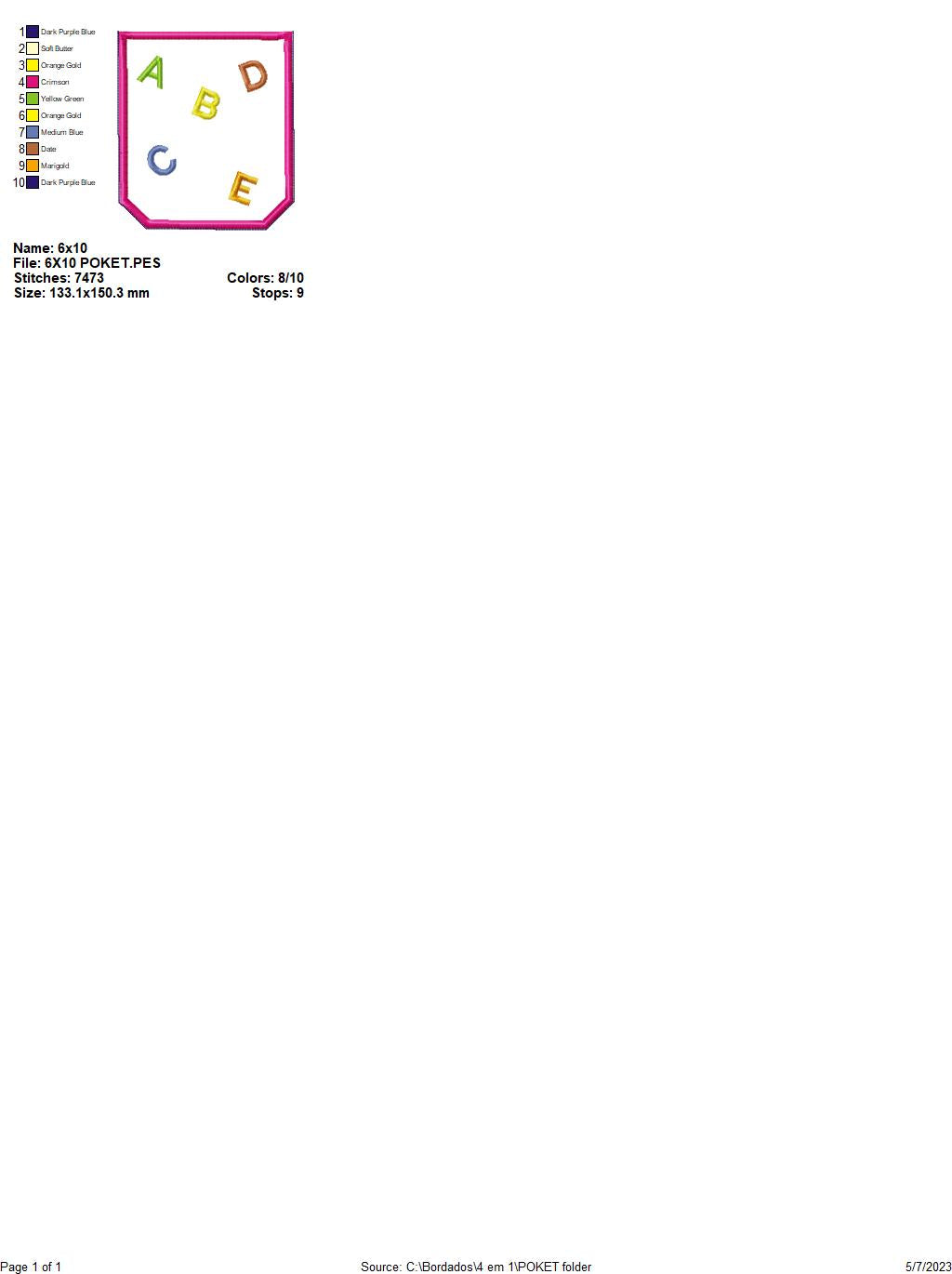 Grandpa's Alphabet - ITH Project - Machine Embroidery Design