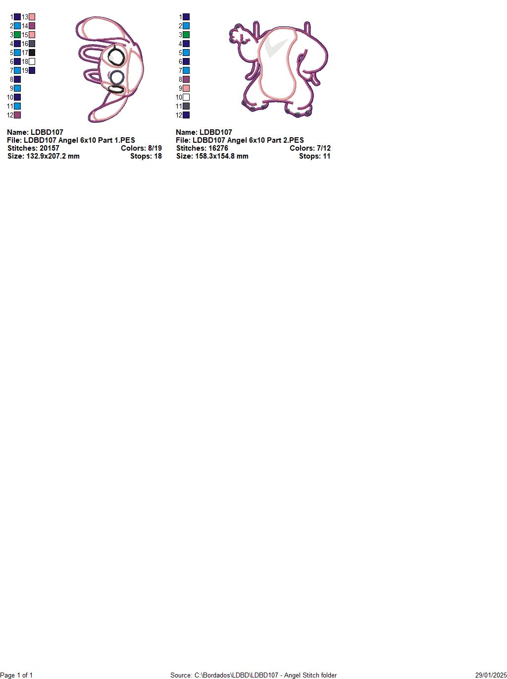 Cute Angel Stitch - ITH Project - Machine Embroidery Design