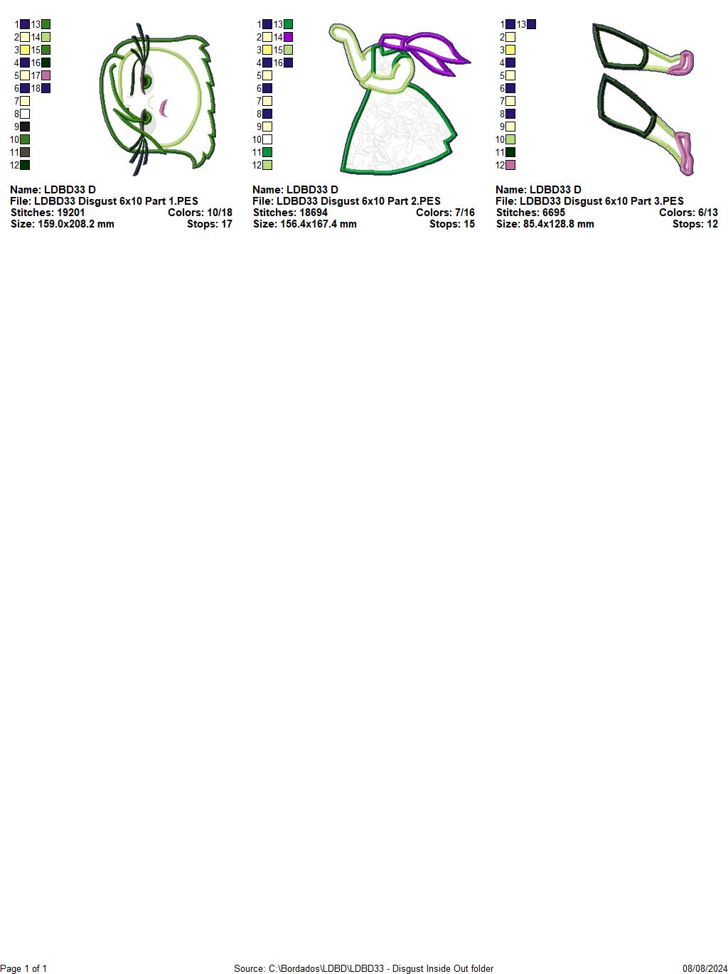 Inside Out Set of 9 Designs - ITH Project - Machine Embroidery Design