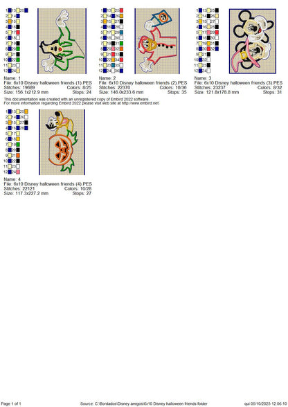 Mickey Hallowen Friends - ITH Project - Machine Embroidery Design