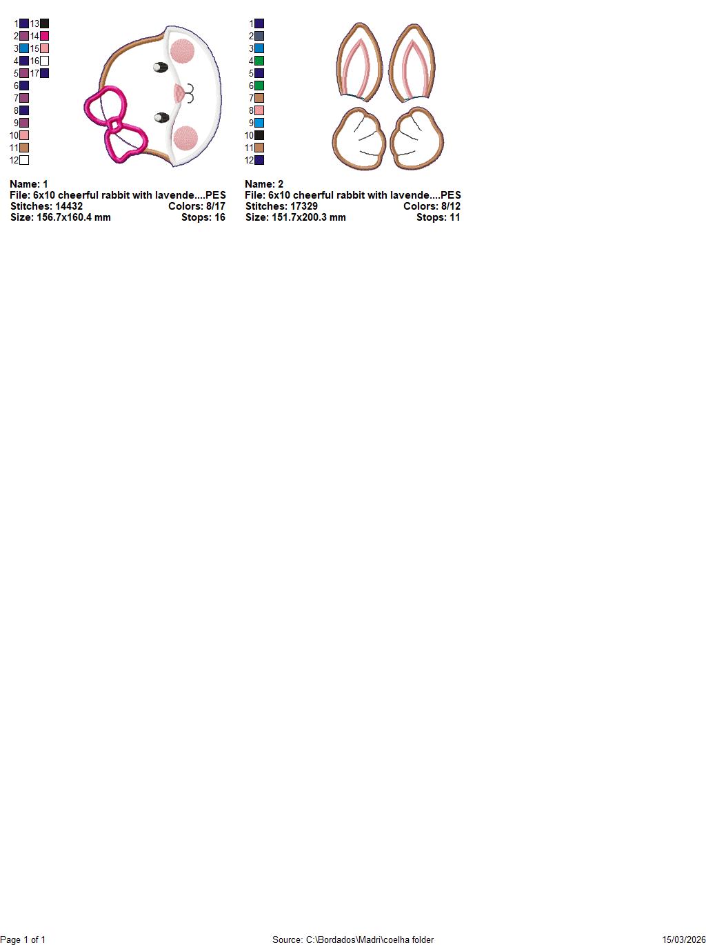 Cheerful Rabbit Bunny Easter Door Banner – ITH Project – Machine Embroidery Design