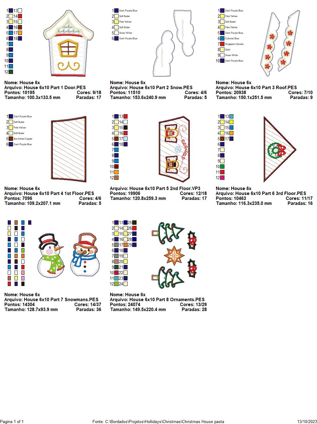 Christmas House Ornament - ITH Project - Machine Embroidery Design