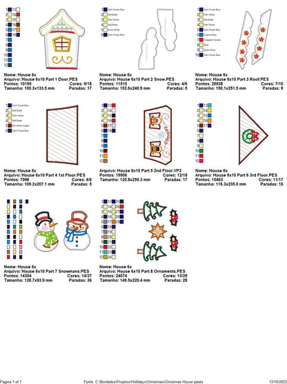 Christmas House Ornament - ITH Project - Machine Embroidery Design