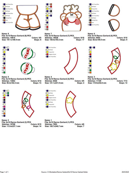 Reindeer Wreath - ITH Project - Machine Embroidery Design