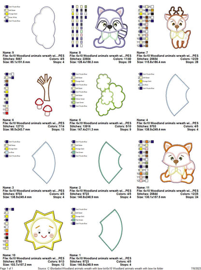 Woodland Animals Boy Wreath - ITH Project - Machine Embroidery Design