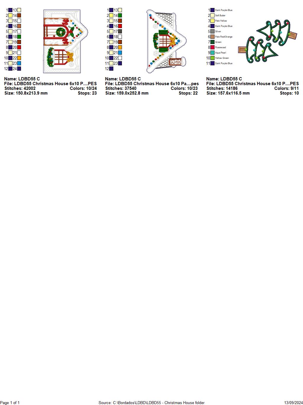 Gingerbread Christmas House 2 - ITH Project - Machine Embroidery Design