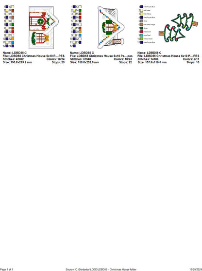 Gingerbread Christmas House 2 - ITH Project - Machine Embroidery Design