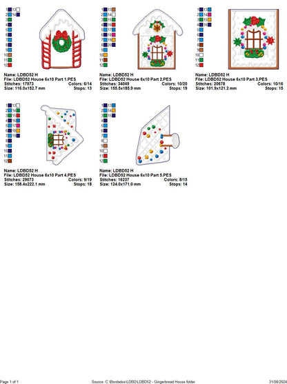 Gingerbread Christmas House - ITH Project - Machine Embroidery Design