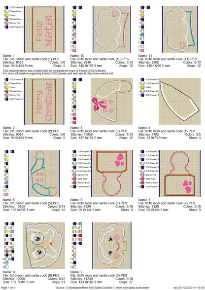 Santa and Mrs. Claus Cooking - ITH Project - Machine Embroidery Design