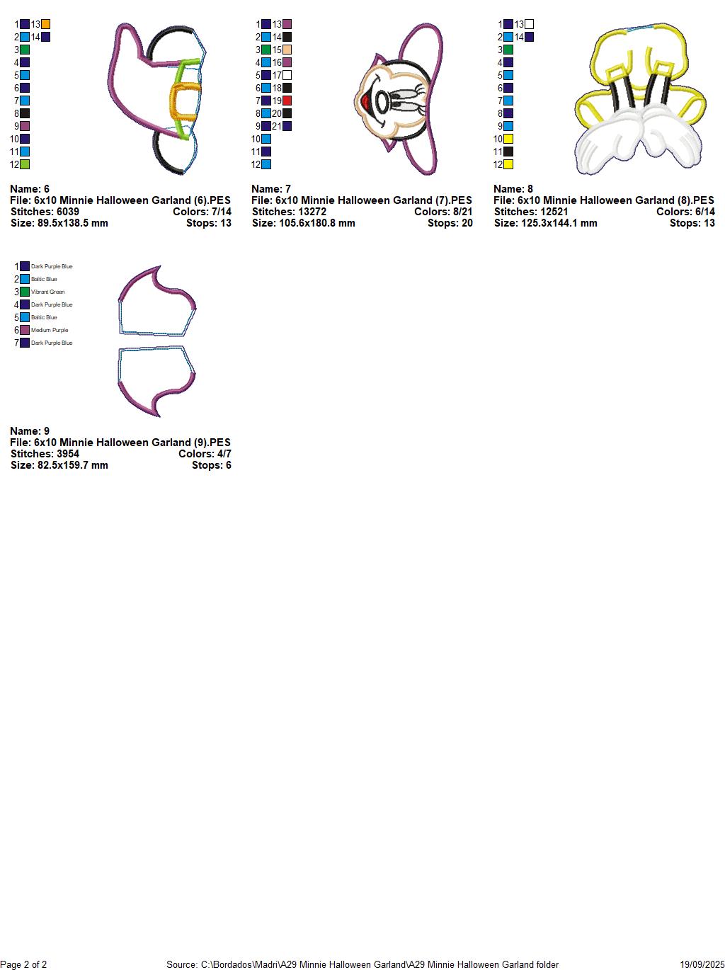 Minnie Halloween Wreath - ITH Project - Machine Embroidery Design