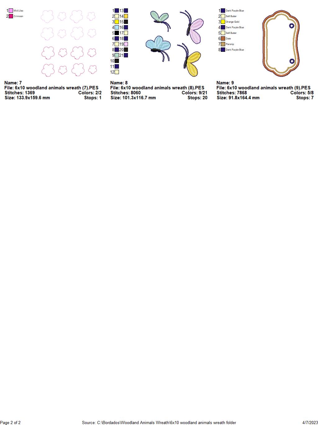 Woodland Animals Wreath - ITH Project - Machine Embroidery Design