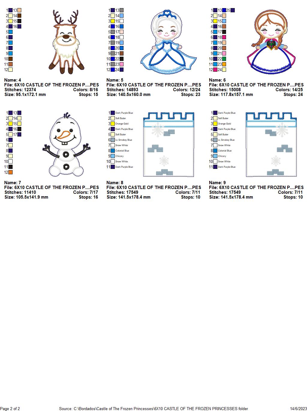 Castle of The Frozen Princesses - ITH Project - Machine Embroidery Design