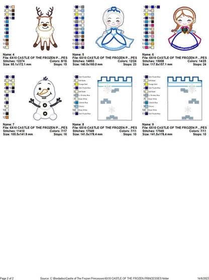 Castle of The Frozen Princesses - ITH Project - Machine Embroidery Design