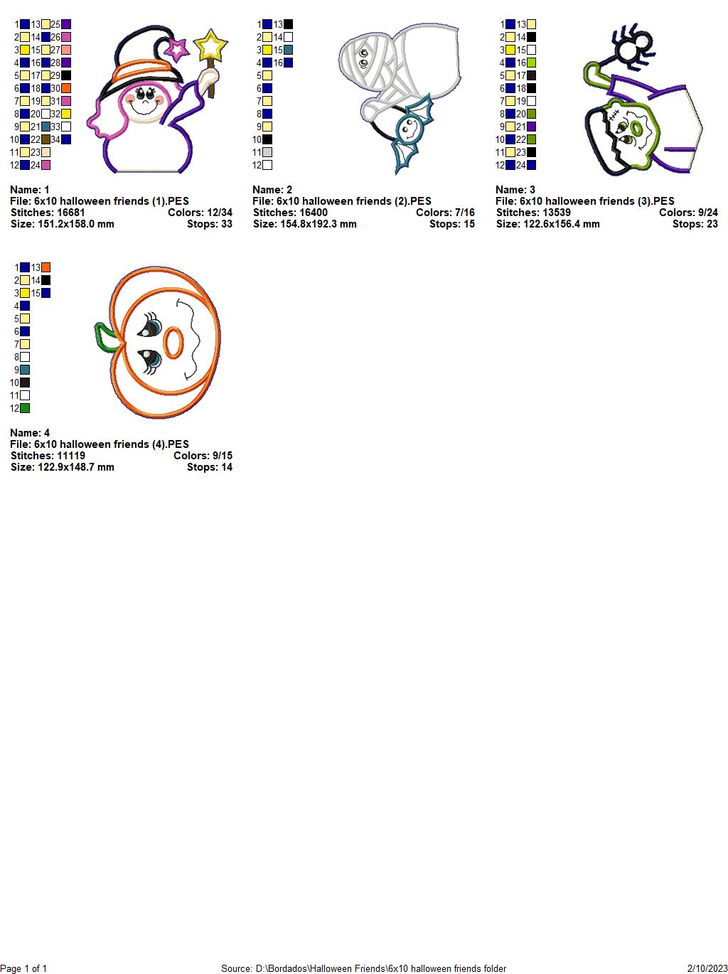 Halloween Friends - ITH Project - Machine Embroidery Design