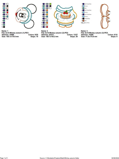 Mickey Autumn - ITH Project - Machine Embroidery Design