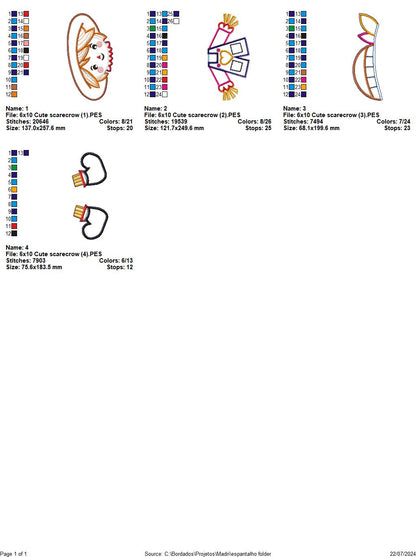 Cute Scarecrow  - ITH Project - Machine Embroidery Design