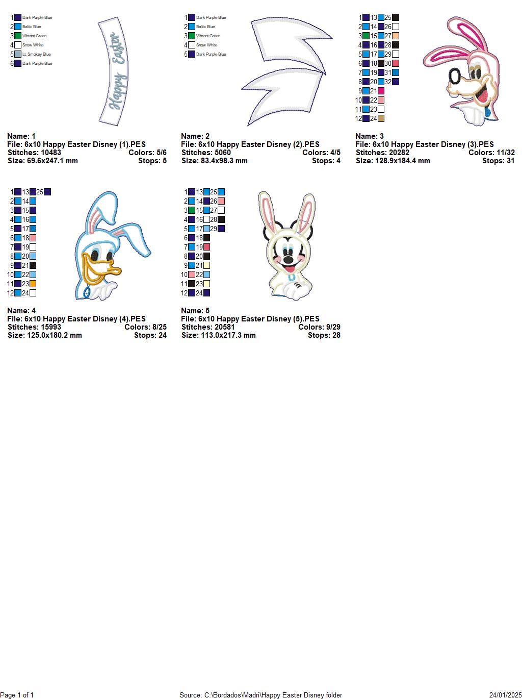 Disney Happy Easter - ITH Project - Machine Embroidery Design