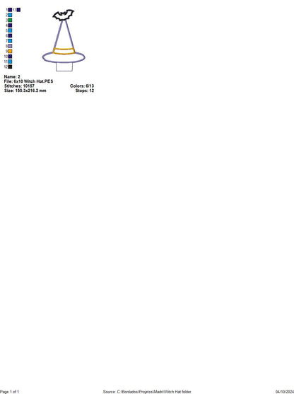 Witch Hat Headband - ITH Project - Machine Embroidery Design